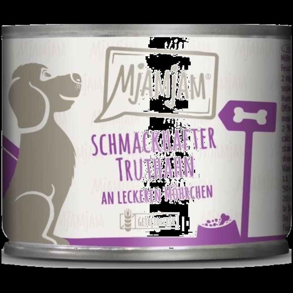 MjAMjAM Dog - Schmackhafter Truthahn an leckeren Möhrchen | 6 x 200 g