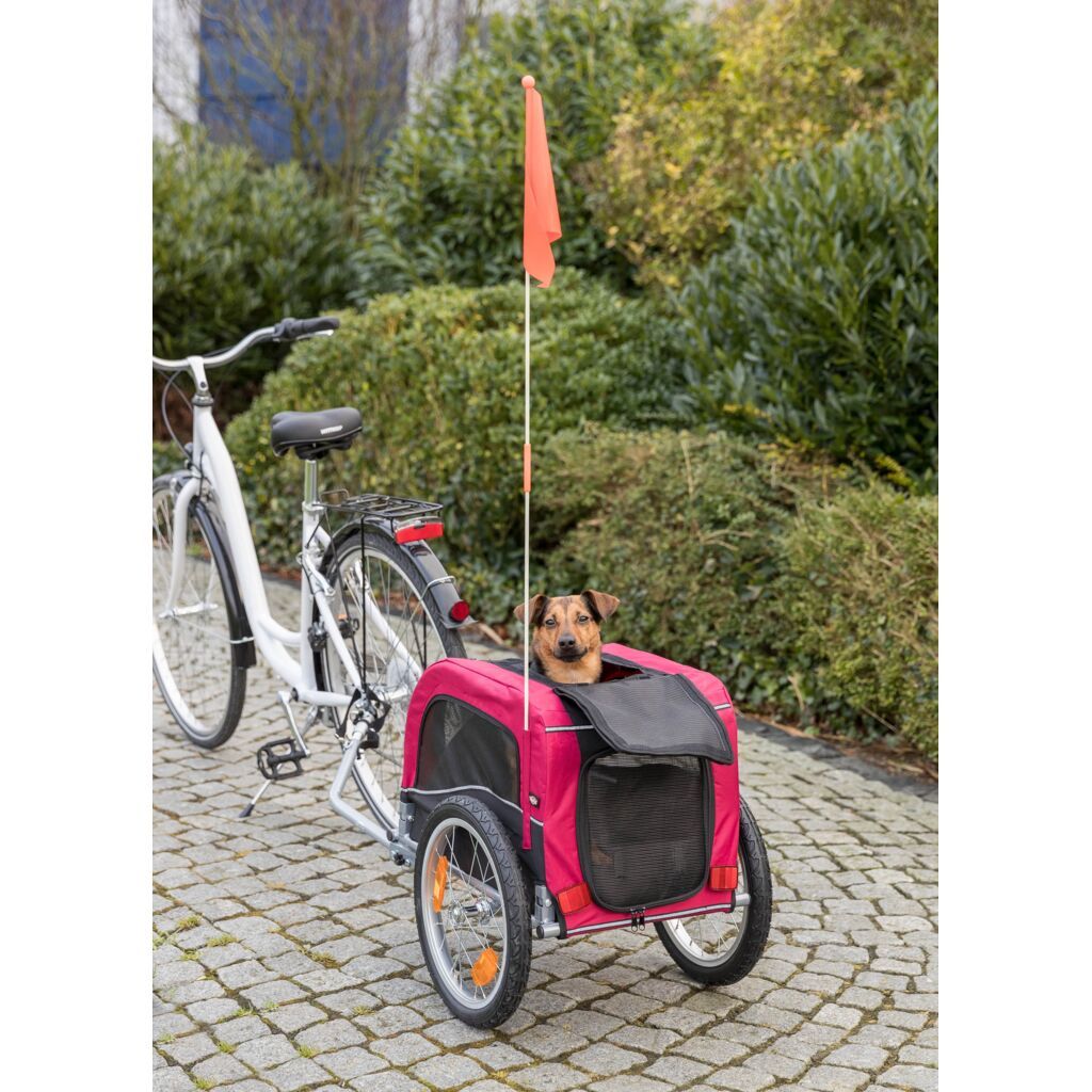 TRIXIE Fahrrad-Anhnger, schwarz/rot | S: 53 x 60 x 60/117 cm | S: 53 x 60  x 60/117 cm | trix0239