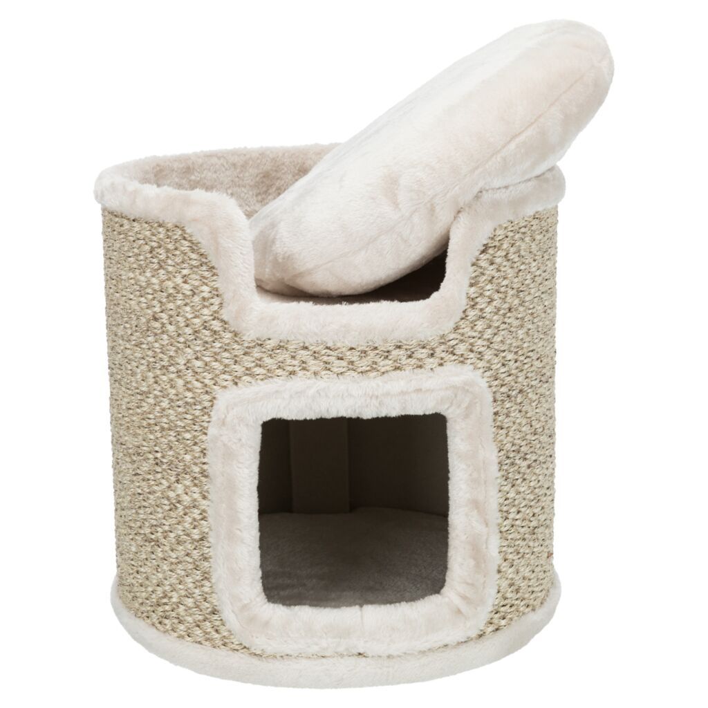 TRIXIE Cat Tower Ria, lichtgrau/natur | 37 cm