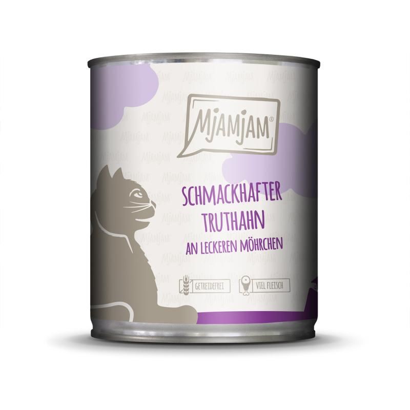 MjAMjAM Cat - Schmackhafter Truthahn an leckeren Möhrchen | 6 x 800 g