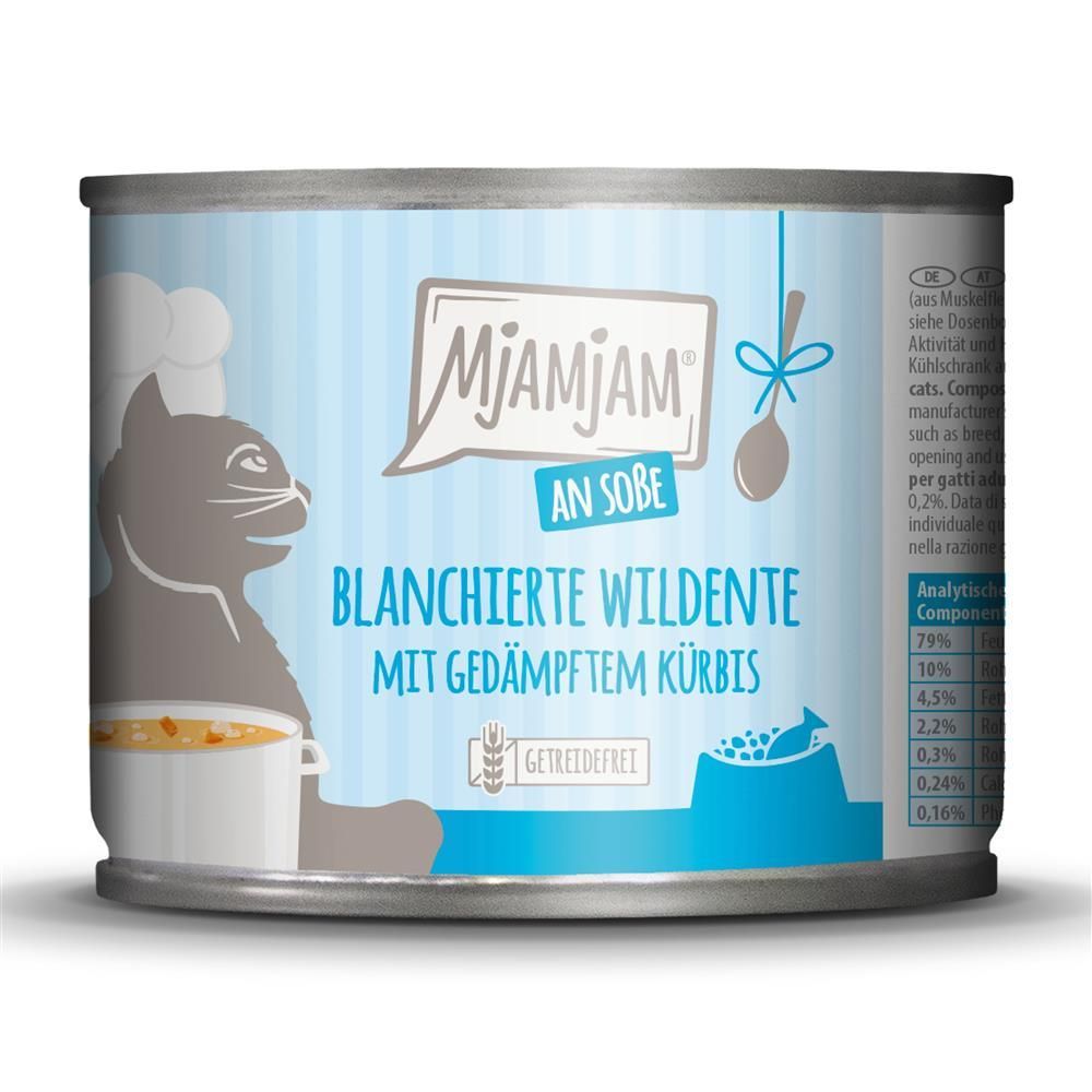 MjAMjAM Cat - Blanchierte Wildente mit gedämpftem Kürbis an Soße | 6 x 185 g