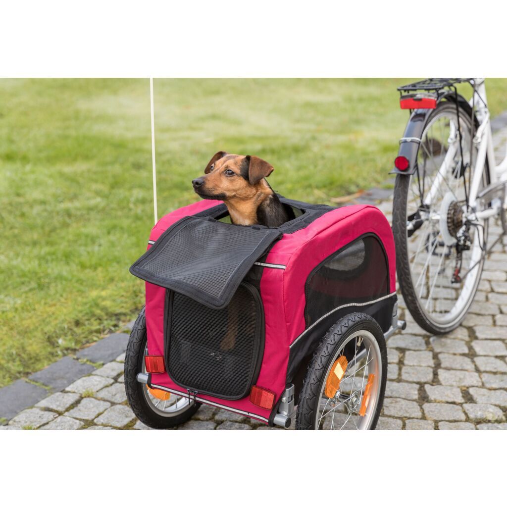 TRIXIE Fahrrad-Anhnger, schwarz/rot | S: 53 x 60 x 60/117 cm | S: 53 x 60  x 60/117 cm | trix0239
