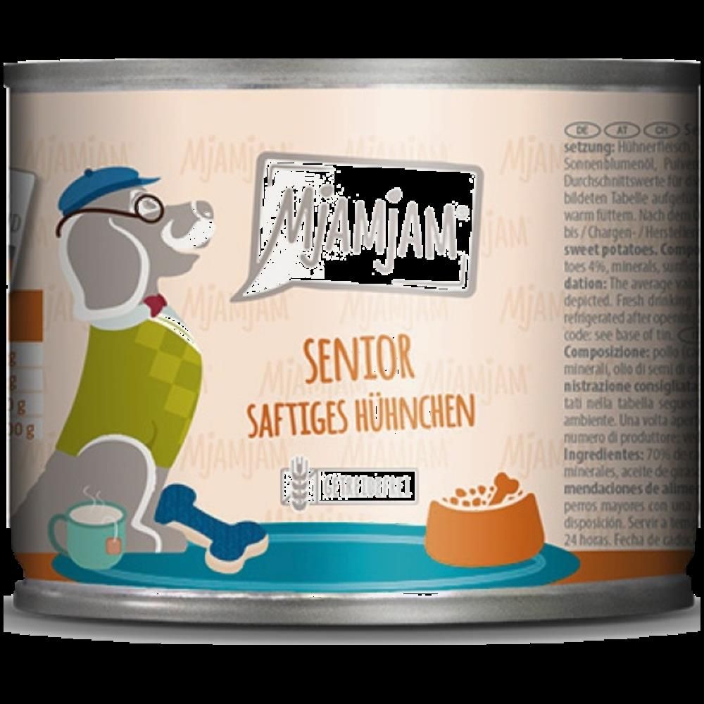 MjAMjAM Dog - Senior - saftiges Hühnchen an schmackhaften Süßkartoffeln | 6 x 200 g