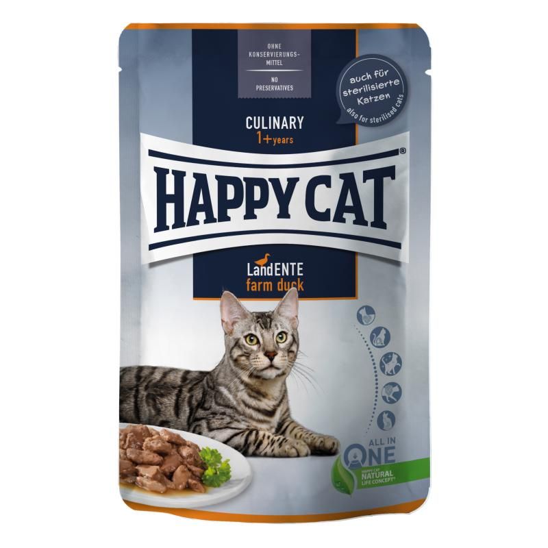 Happy Cat Young Meat in Sauce Kitten & Junior Land Ente Pouch | 20 x 85 g