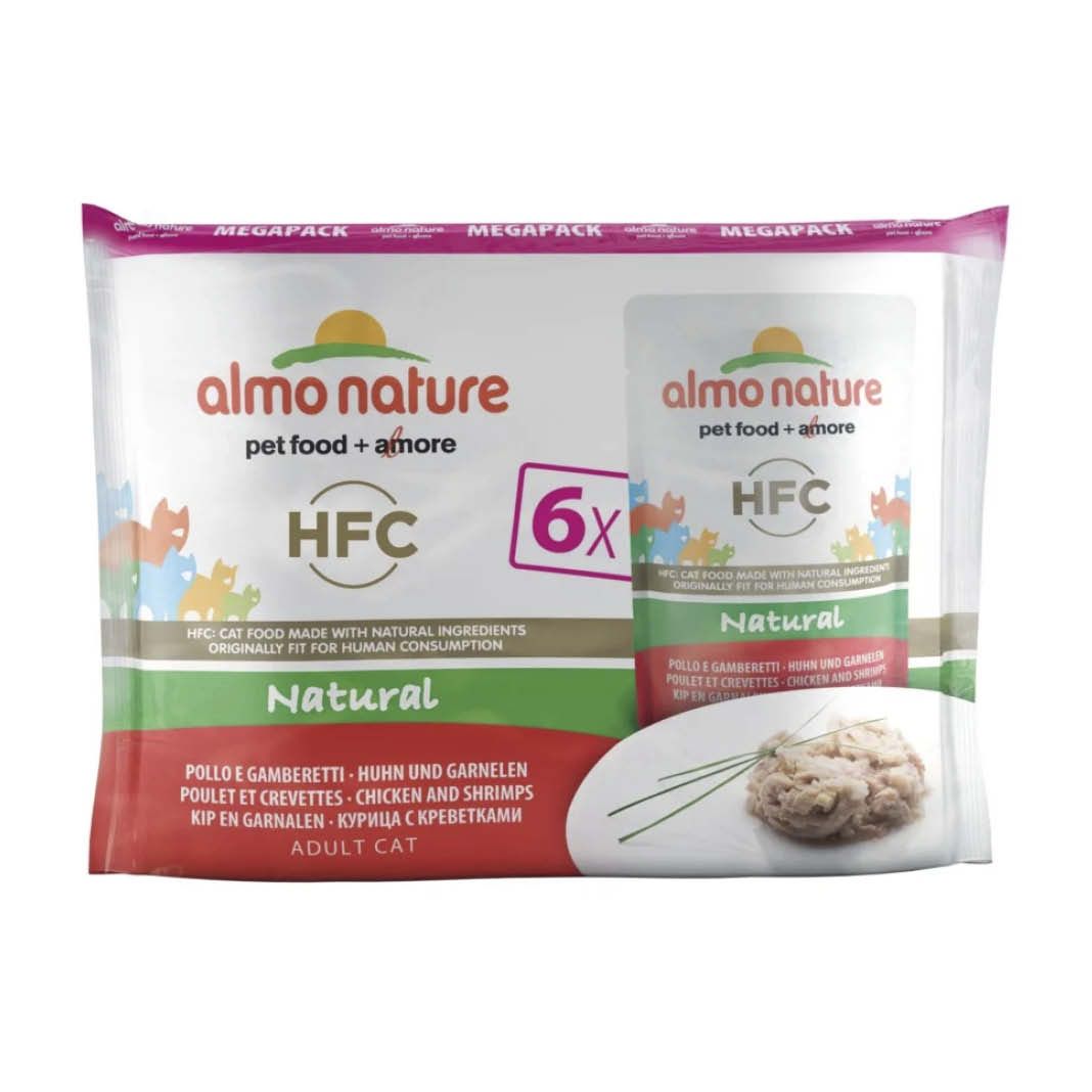 Almo Nature HFC NATURAL Multipack - Huhn und Garnelen 6 x 55 g