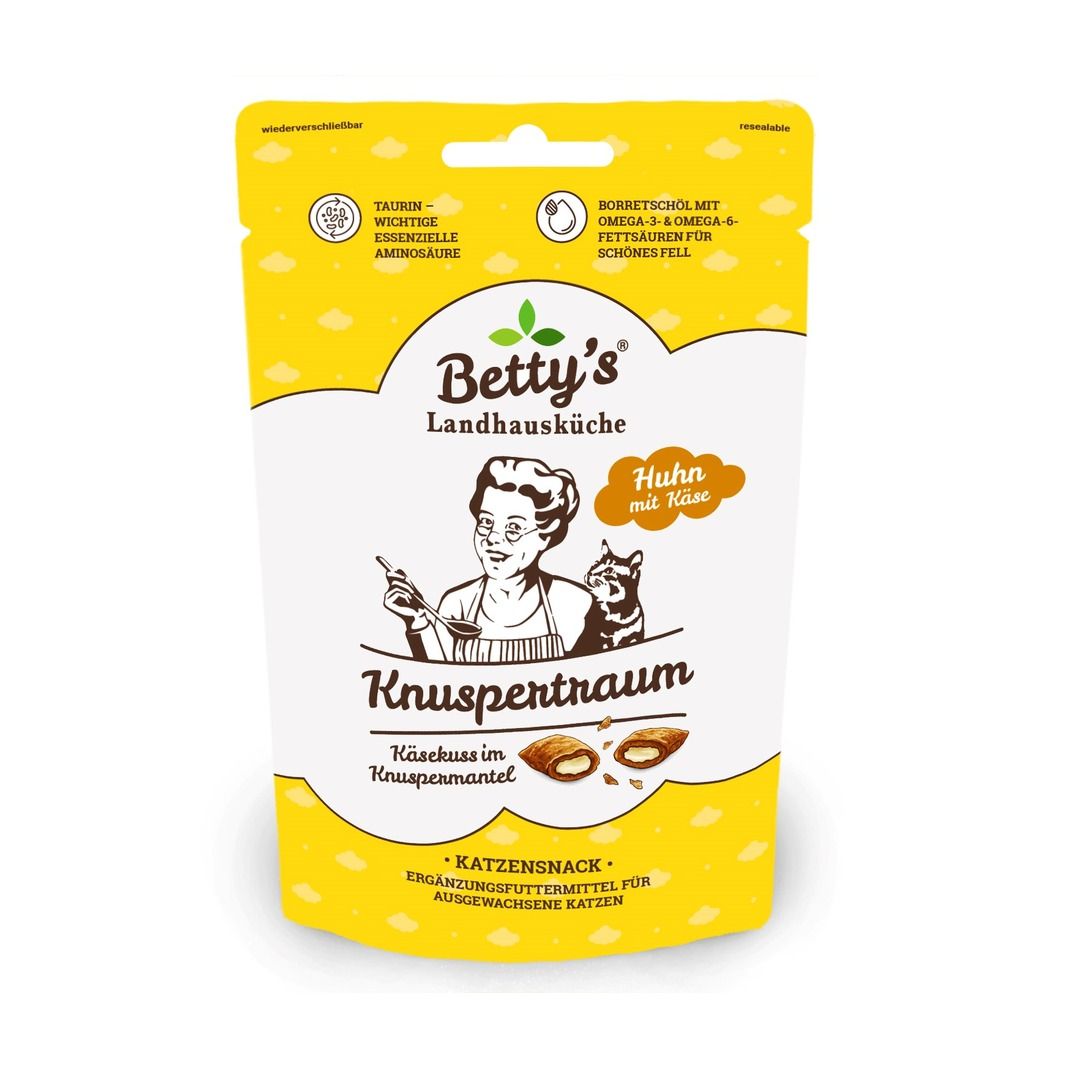 Betty's Landhausküche - Katze - Snack - Knuspertraum mit Huhn & Käse | 10 x 50 g