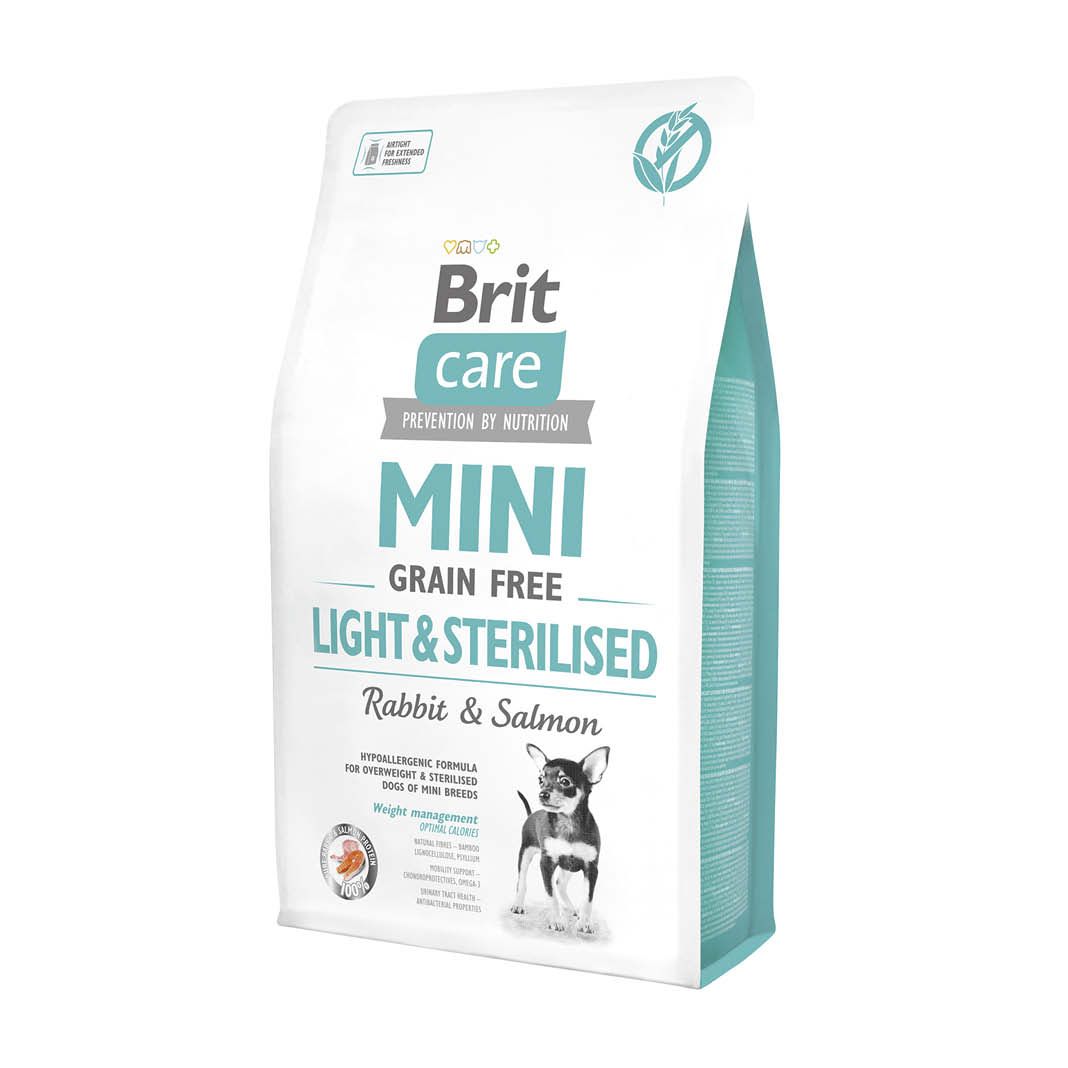 Brit Care Dog Mini - Getreidefrei Leichte Kost & Sterilisiert - Kaninchen & Lachs