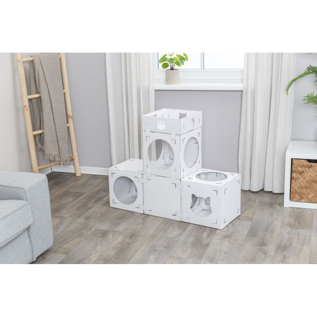 TRIXIE Katzenmöbel Casa Cara, Pappe, weiß | 93 x 72 x 30.5 cm