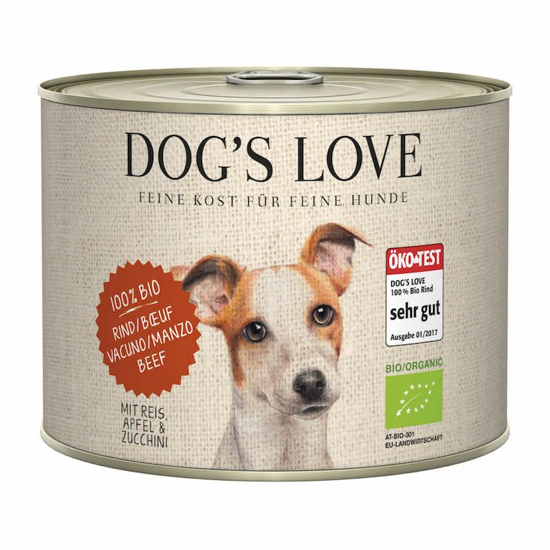 DOG'S LOVE Bio - Rind mit Reis, Apfel & Zucchini | 6 x 200 g