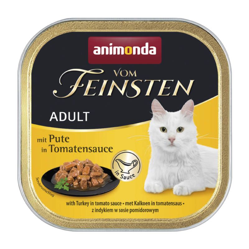 animonda Vom Feinsten - Schale - Adult - in Soße - mit Pute in Tomatensauce | 32 x 100 g