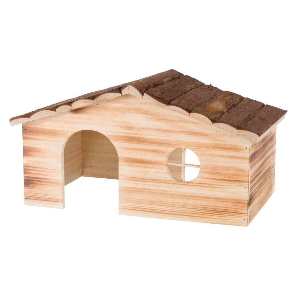 TRIXIE Haus Ragna 2 Ausgänge Kaninchen, Rindenh./gefl. | 43 x 22 x 25 cm