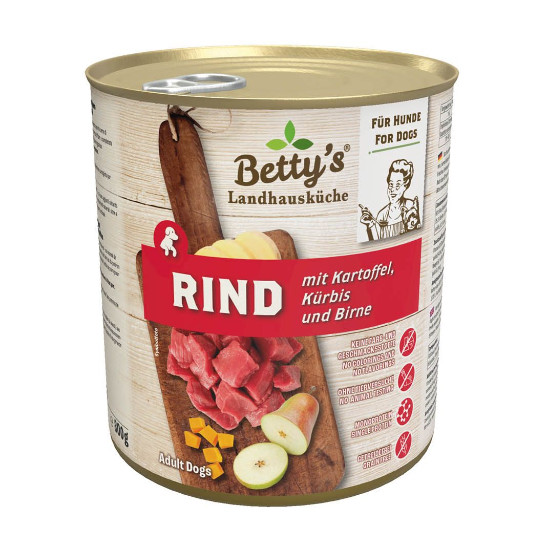 Betty's Landhauskche - Hund - Nassfutter - Huhn & Skartoffel | 6 x 800 g  | 6 x 800 g | Huhn & Skartoffel | 1betty0091