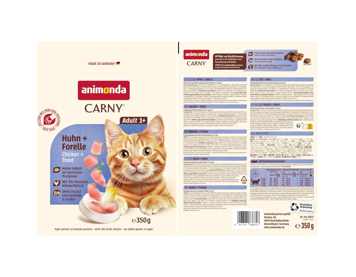 animonda Carny Adult Huhn + Forelle | 350 g