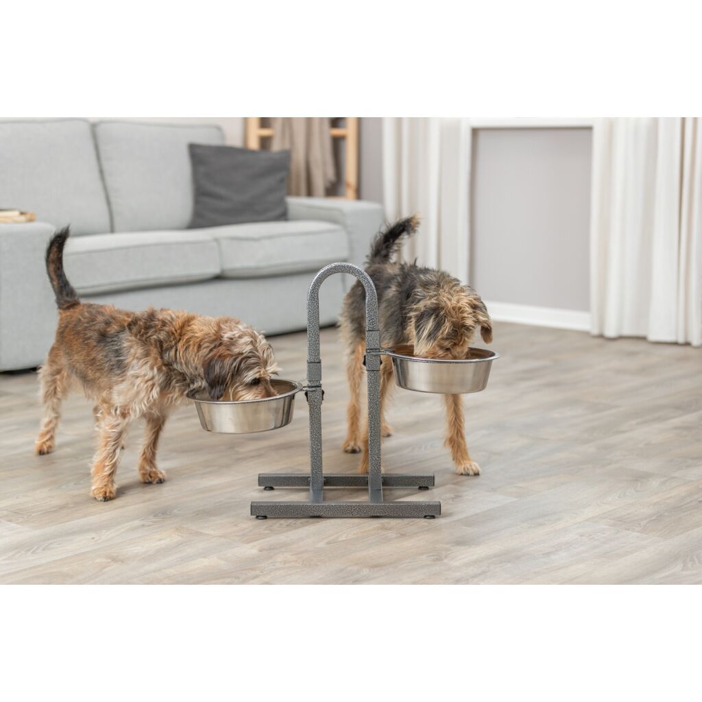 TRIXIE Hundebar, Metall/Edelstahl | 2 × 2,8 l/ø 24 cm