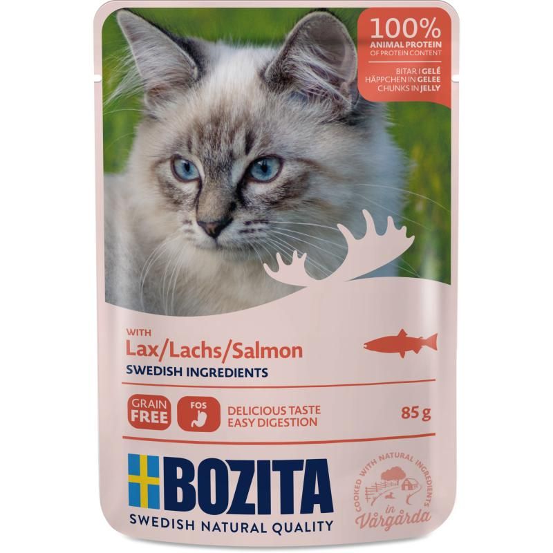 Bozita Cat Pouch Häppchen in Gelee Lachs | 12 x 85 g