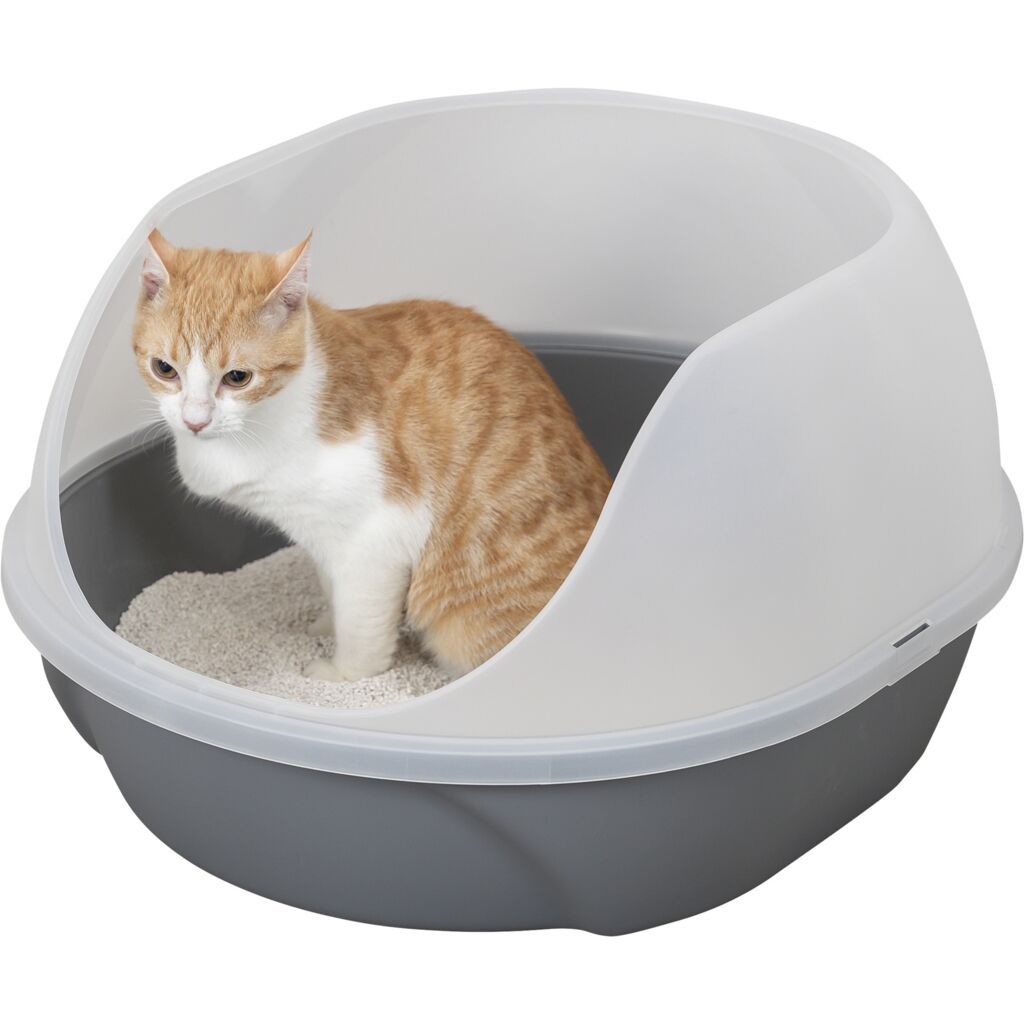 TRIXIE Katzentoilette Simao, hoher Rand, grau | 48 x 30 x 58 cm | trix0401