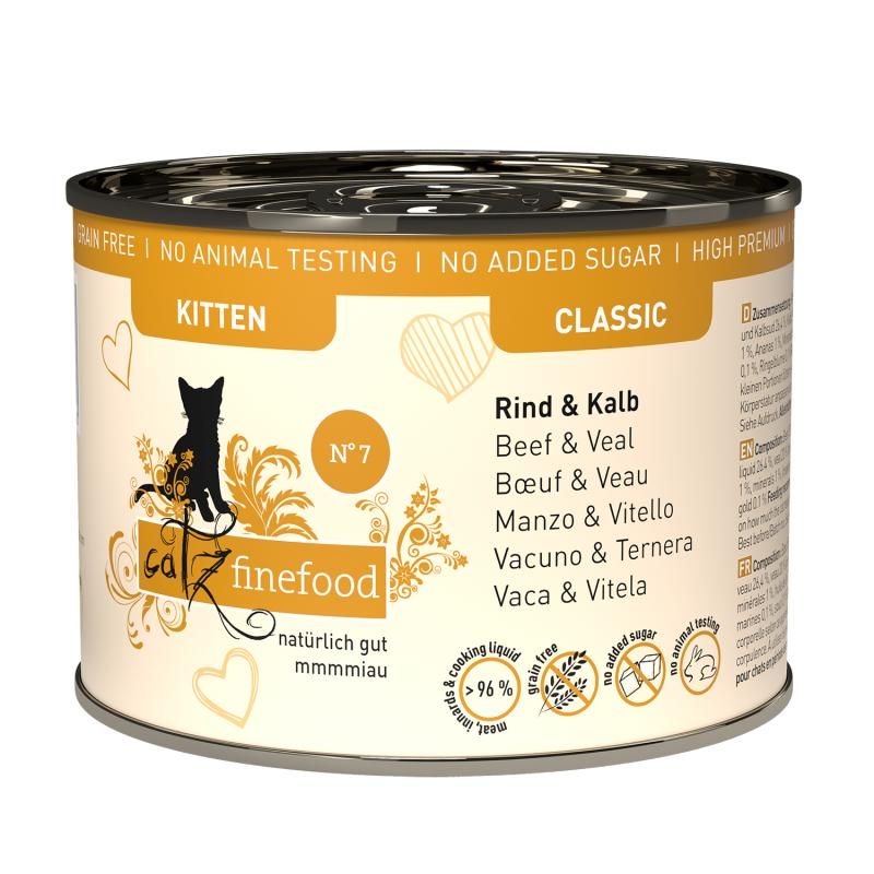Catz Finefood Kitten No. 07 Rind & Kalb | 12 x 200 g