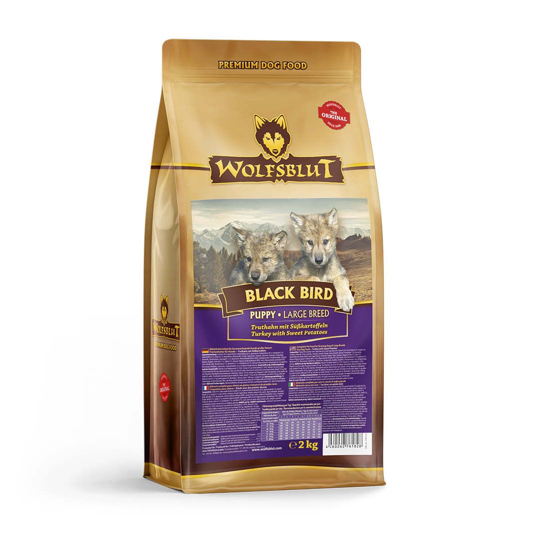 Wolfsblut Black Bird Large Breed Puppy - Truthahn mit Süßkartoffel | 4 x 2 kg