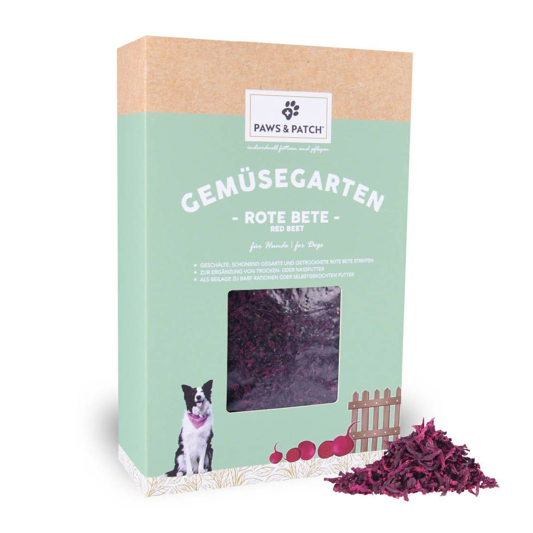 Paws & Patch ROTE BETE STREIFEN für Hunde | 400 g