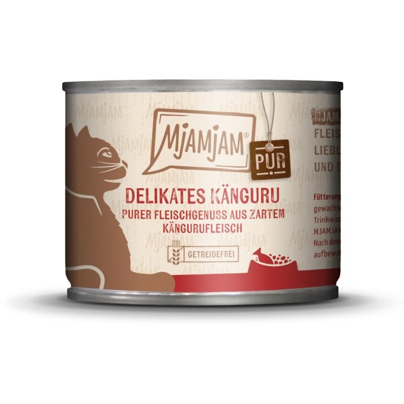 MjAMjAM Cat - purer Fleischgenuss - Delikates Känguru pur | 6 x 200 g