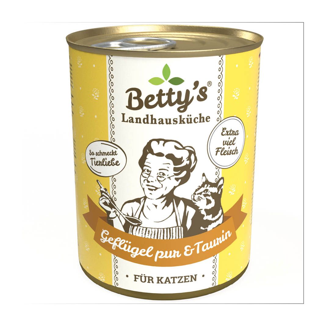 Betty's Landhausküche - Katze - Nassfutter - Geflügel pur | 6 x 400 g