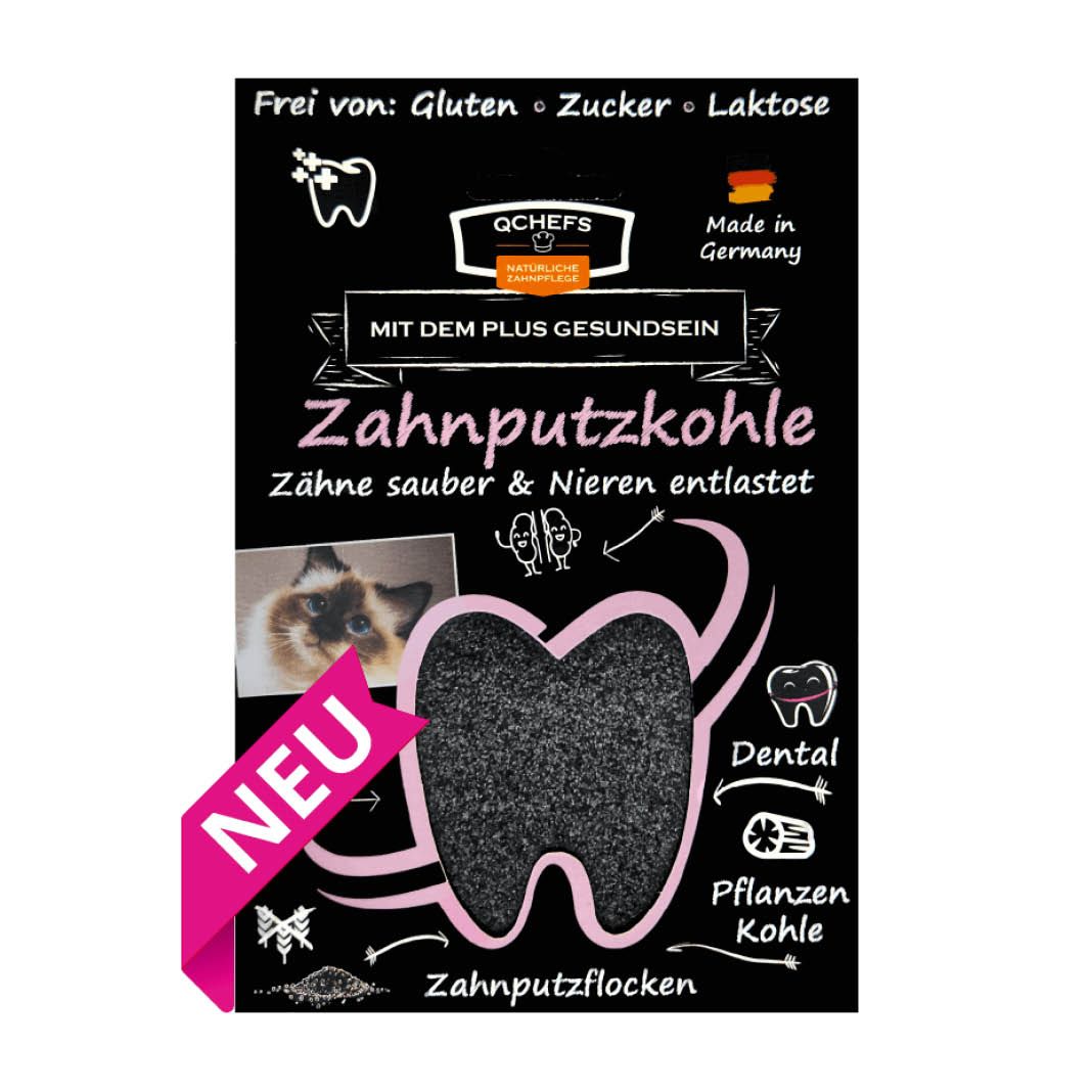 QCHEFS Cat Zahnputzkohle | 10 x 70 g