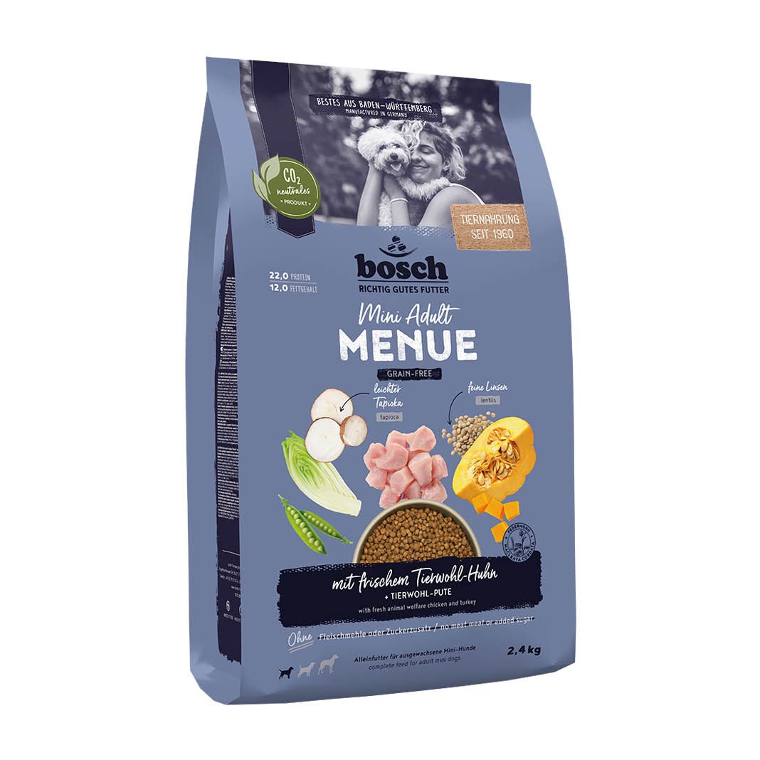 Bosch HPC MENUE Mini Adult Tierwohl-Huhn | 2 x 2,4 kg