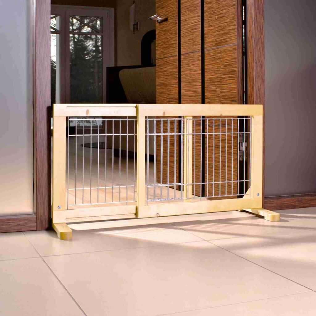 TRIXIE Absperrgitter, Holz | 65–108 x 50 cm