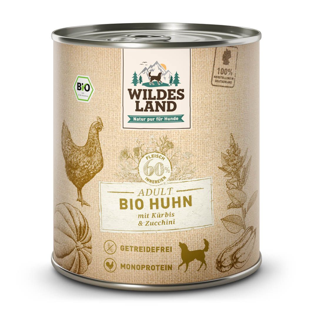 Wildes Land BIO Adult - Rind mit Kartoffeln, Karotten & Zucchini - Pouch | 10 x 125 g