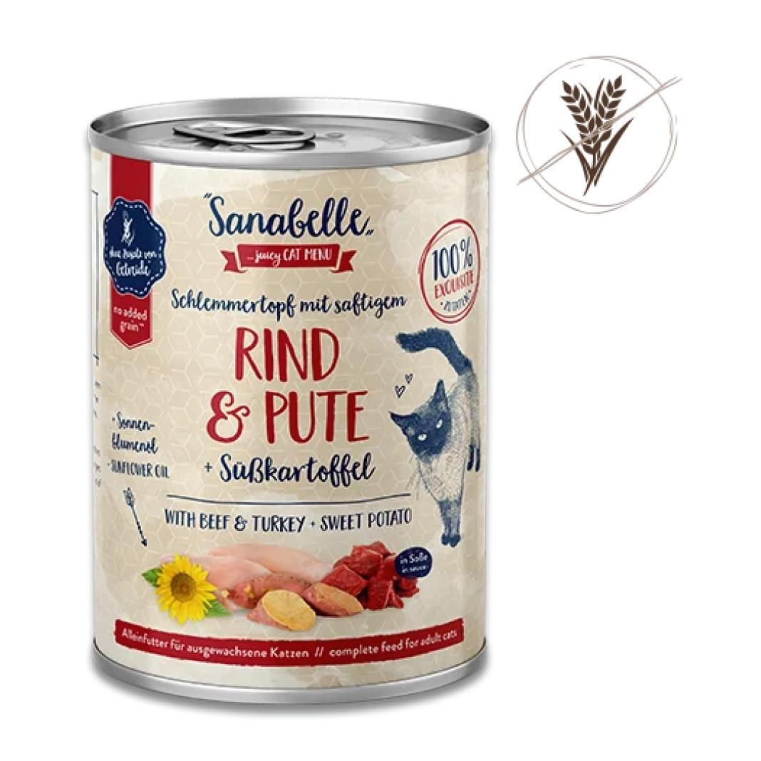 Sanabelle Schlemmertopf mit saftigem Rind & Pute | 6 x 380 g