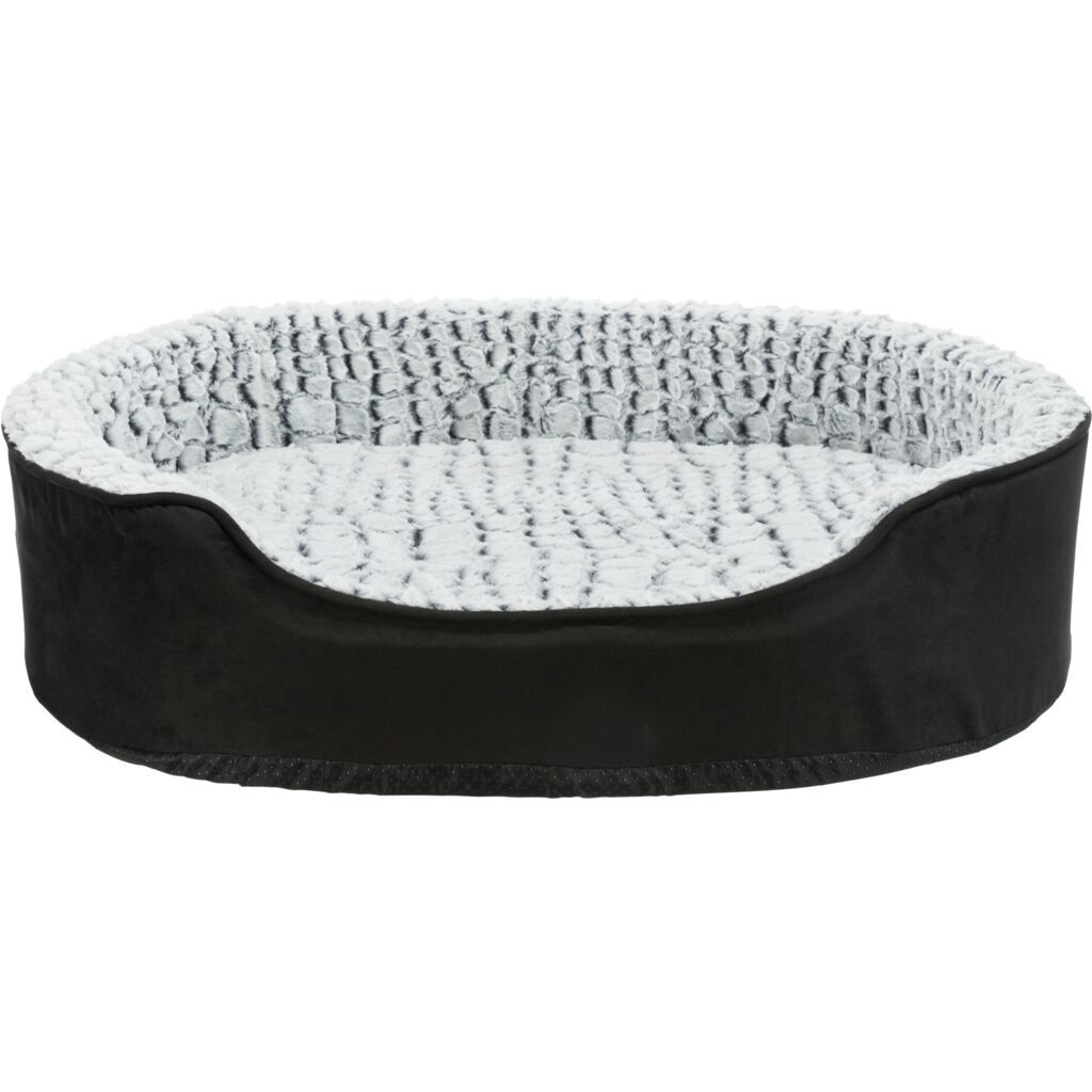 TRIXIE Vital Bett Lino, oval, schwarz/grau | 83 x 67 cm