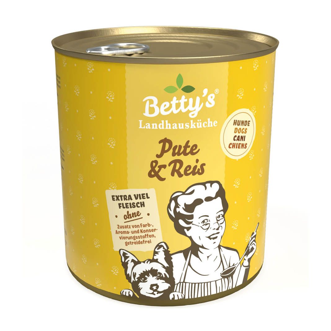 Betty's Landhausküche - Hund - Nassfutter - Pute & Reis | 6 x 800 g Betty's Landhausküche - Hund - Nassfutter - Pute & Reis | 6 x 800 g