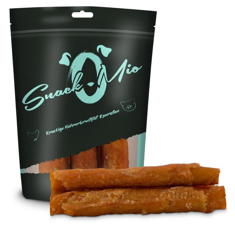 SnackOMio Hundesnack knackige Hühnerbrustfilet Kaurolle (2 x 3 Stück) | 2 x 150 g