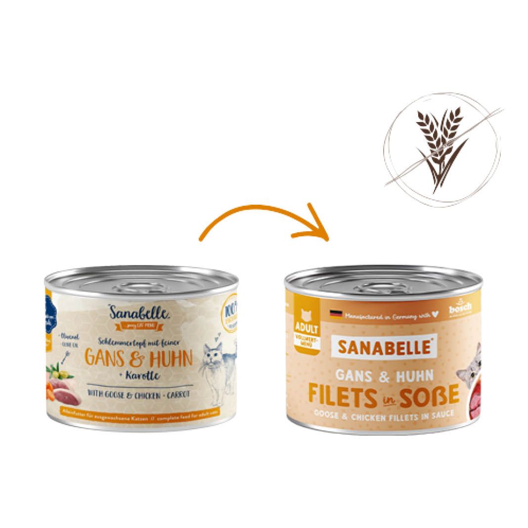 Sanabelle Schlemmertopf mit feiner Gans & Huhn | 6 x 380 g