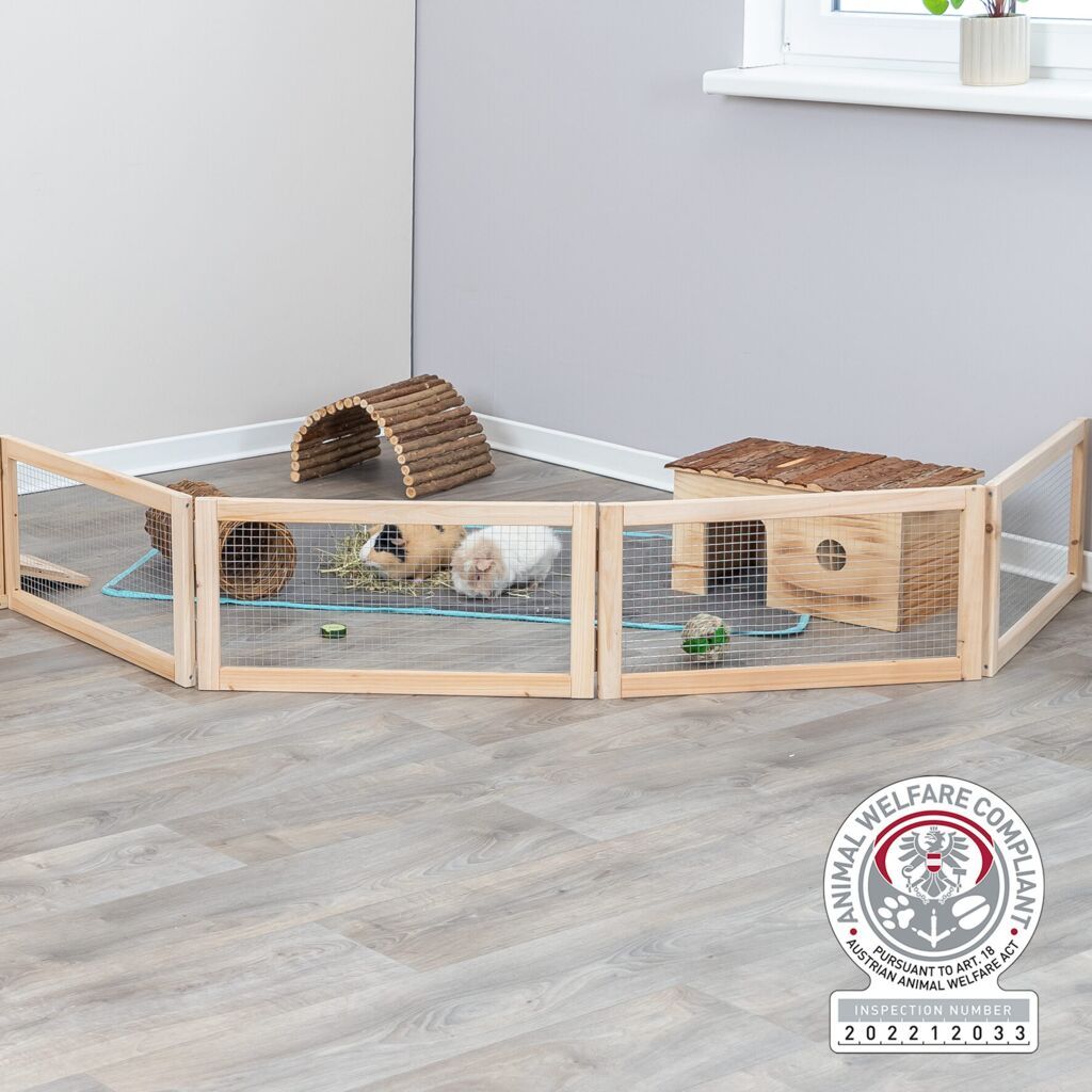 TRIXIE Indoor Freilaufgehege, Meerschweinchen, 4 Elemente | 4 Elemente je 60 x 30 cm