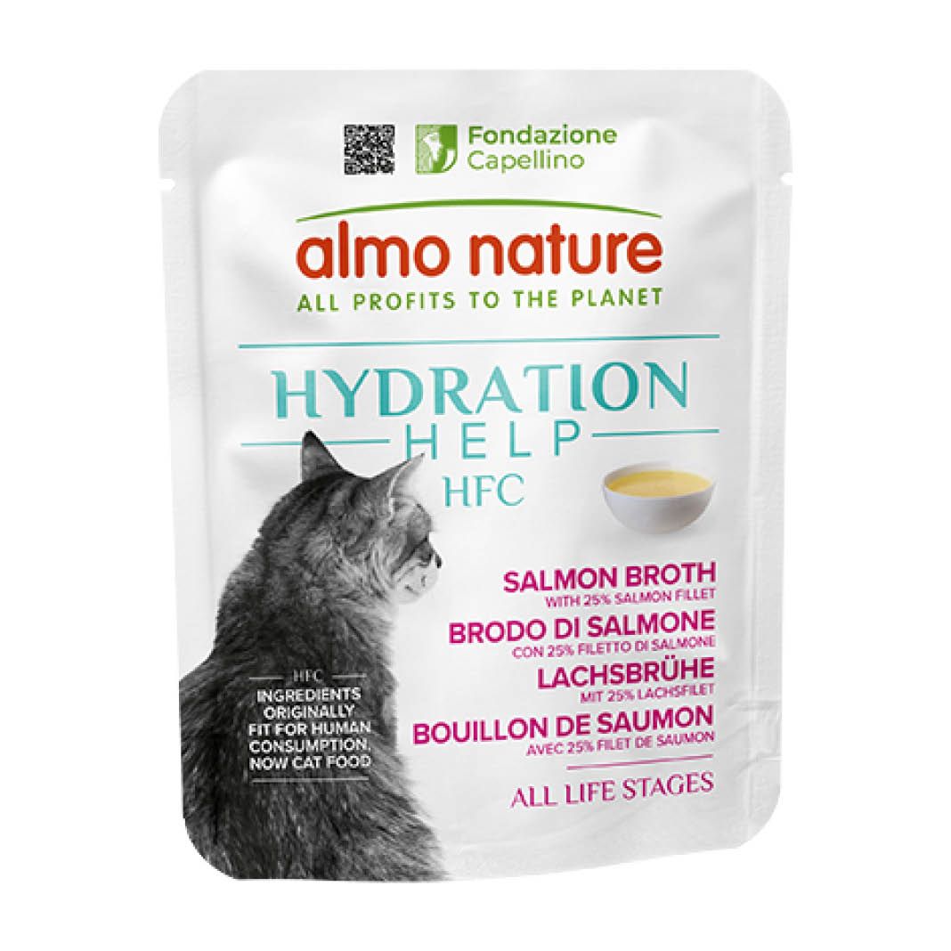 Almo Nature HFC Hydration Help Lachsbrühe mit Lachsfilet | 24 x 50 g Almo Nature HFC Hydration Help Lachsbrühe mit Lachsfilet | 24 x 50 g