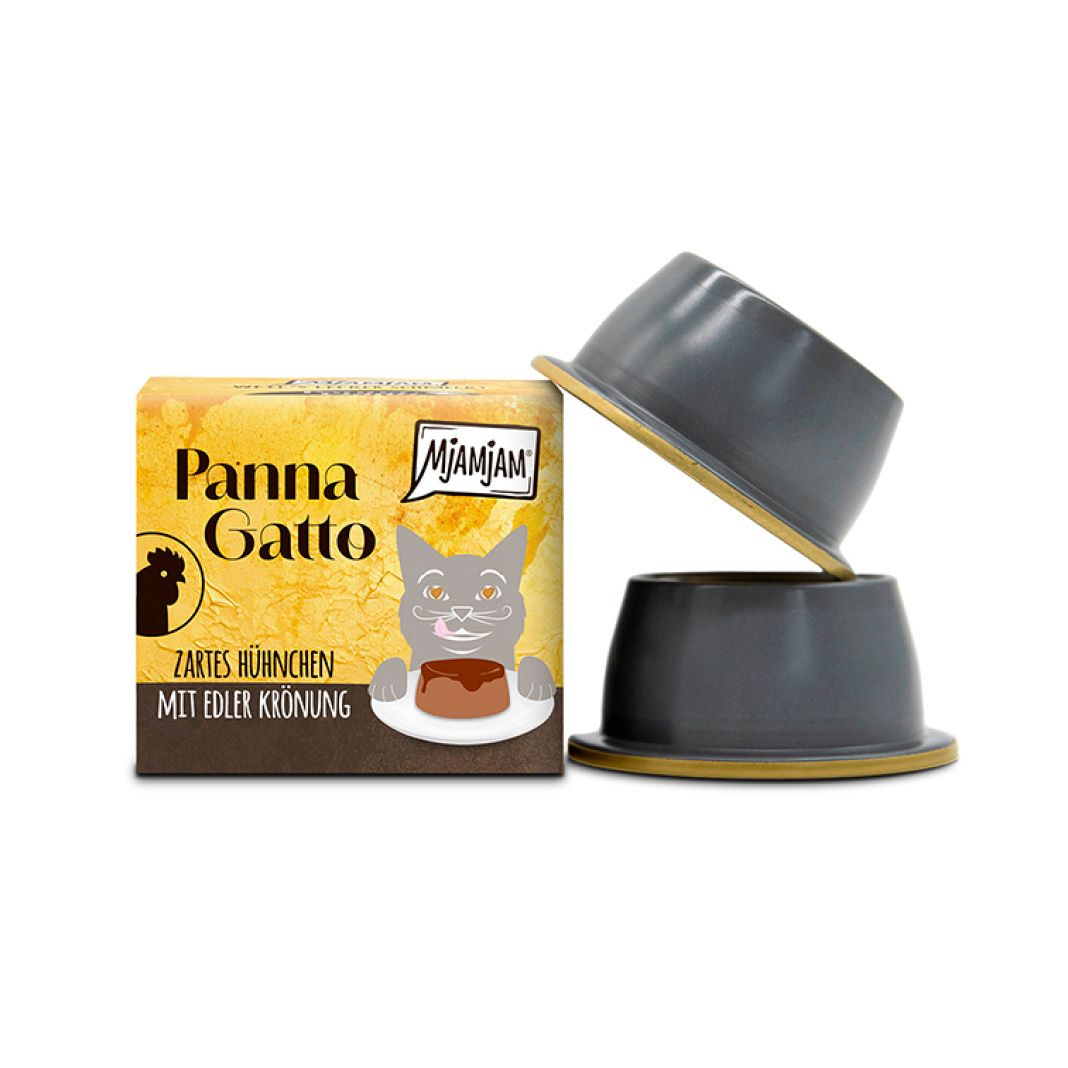 MjAMjAM - Panna Gatto - zartes Hühnchen mit edler Krönung (12 x 2 =) | 24 x 80 g MjAMjAM - Panna Gatto