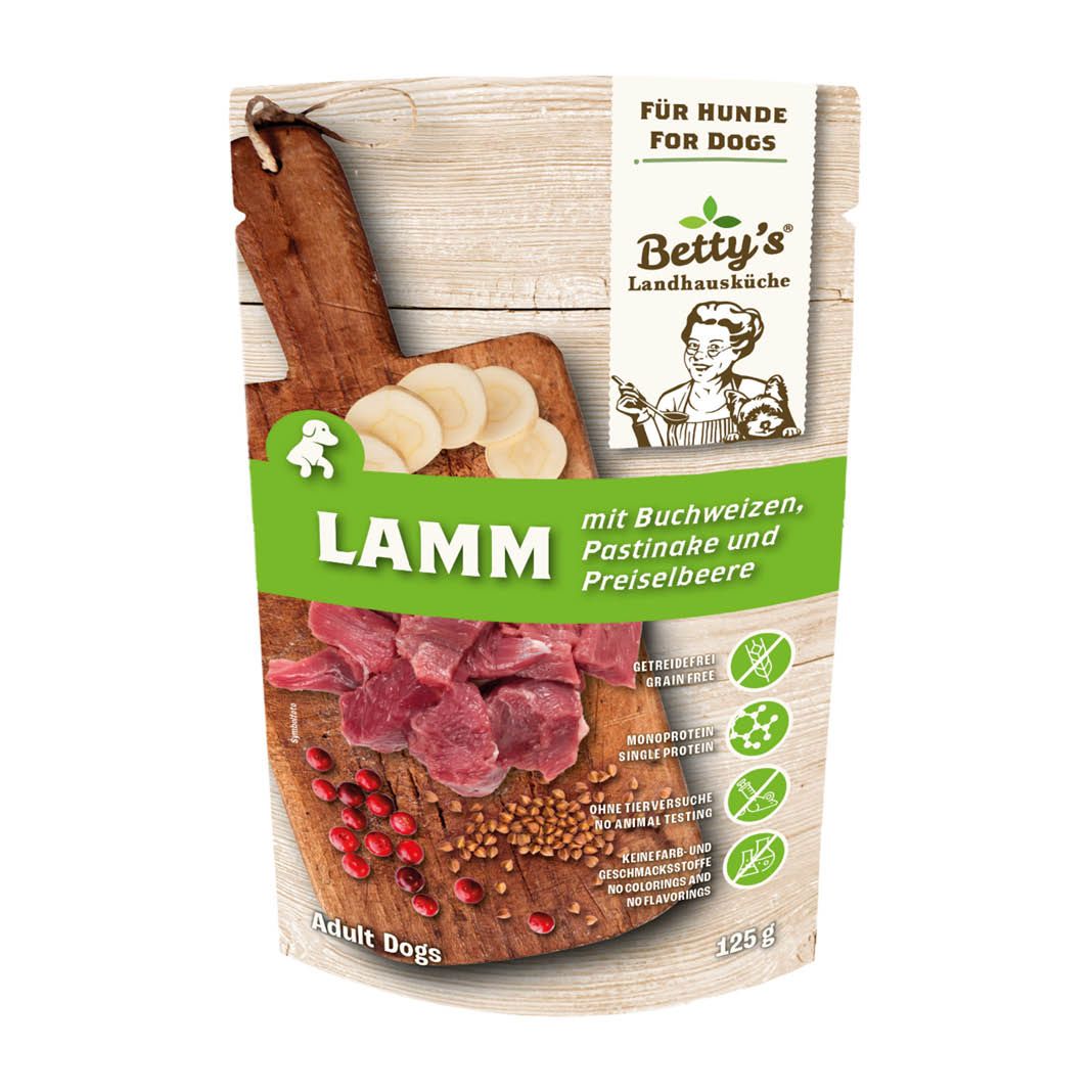 Betty's Landhausküche - Hund - Nassfutter - Lamm & Buchweizen - Pouch | 10 x 125 g Betty's Landhausküche - Hund - Nassfutter - Lamm & Buchweizen - Pouch | 10 x 125 g