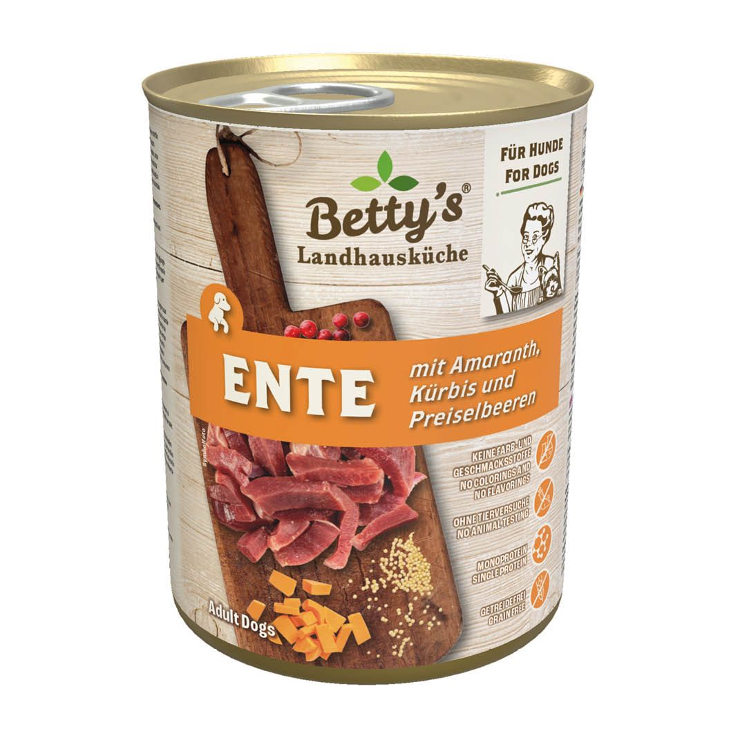 Betty's Landhausküche - Hund - Nassfutter - Ente & Amaranth | 6 x 400 g Betty's Landhausküche - Hund - Nassfutter - Ente & Amaranth | 6 x 400 g