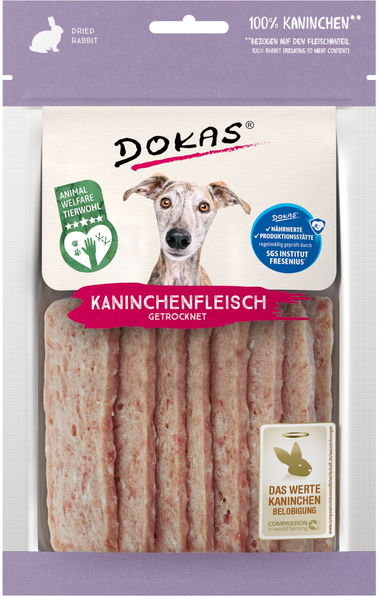 Dokas Kaninchenfleisch getrocknet | 12 x 70 g