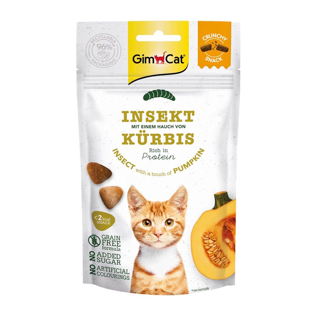 GimCat Crunchy Snacks Insekt & Kürbis | 12 x 50 g