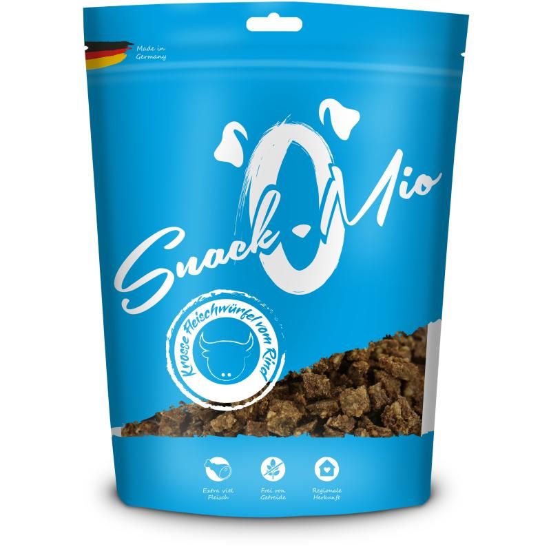SnackOMio Hundesnack krosse Fleischwürfel vom Rind | 125 g