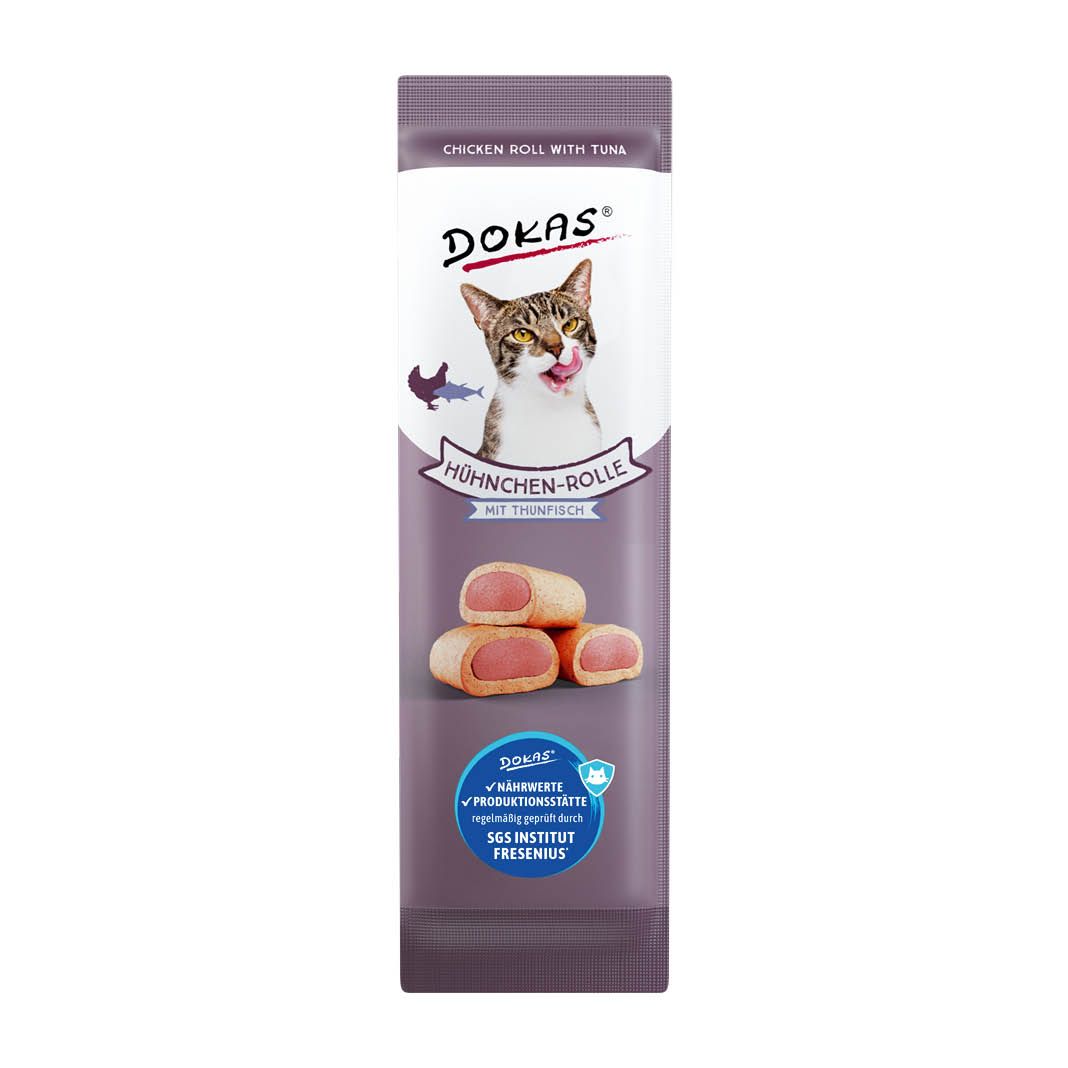 Dokas Cat Hühnchen-Rolle mit Thunfisch