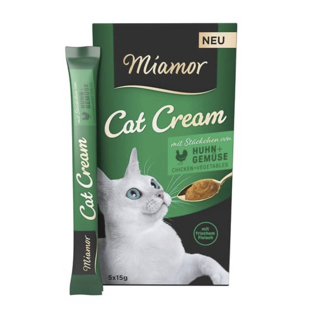 Miamor Cat Snack Cream mit Huhn + Gemüse | 5 x 15 g