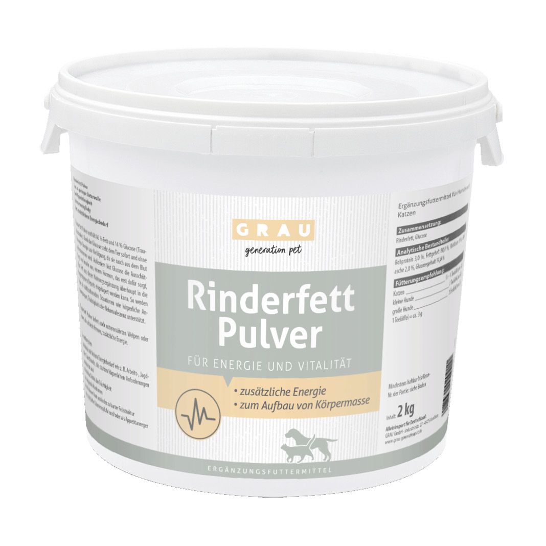 Grau Hund & Katze Rinderfett-Pulver | 2 kg