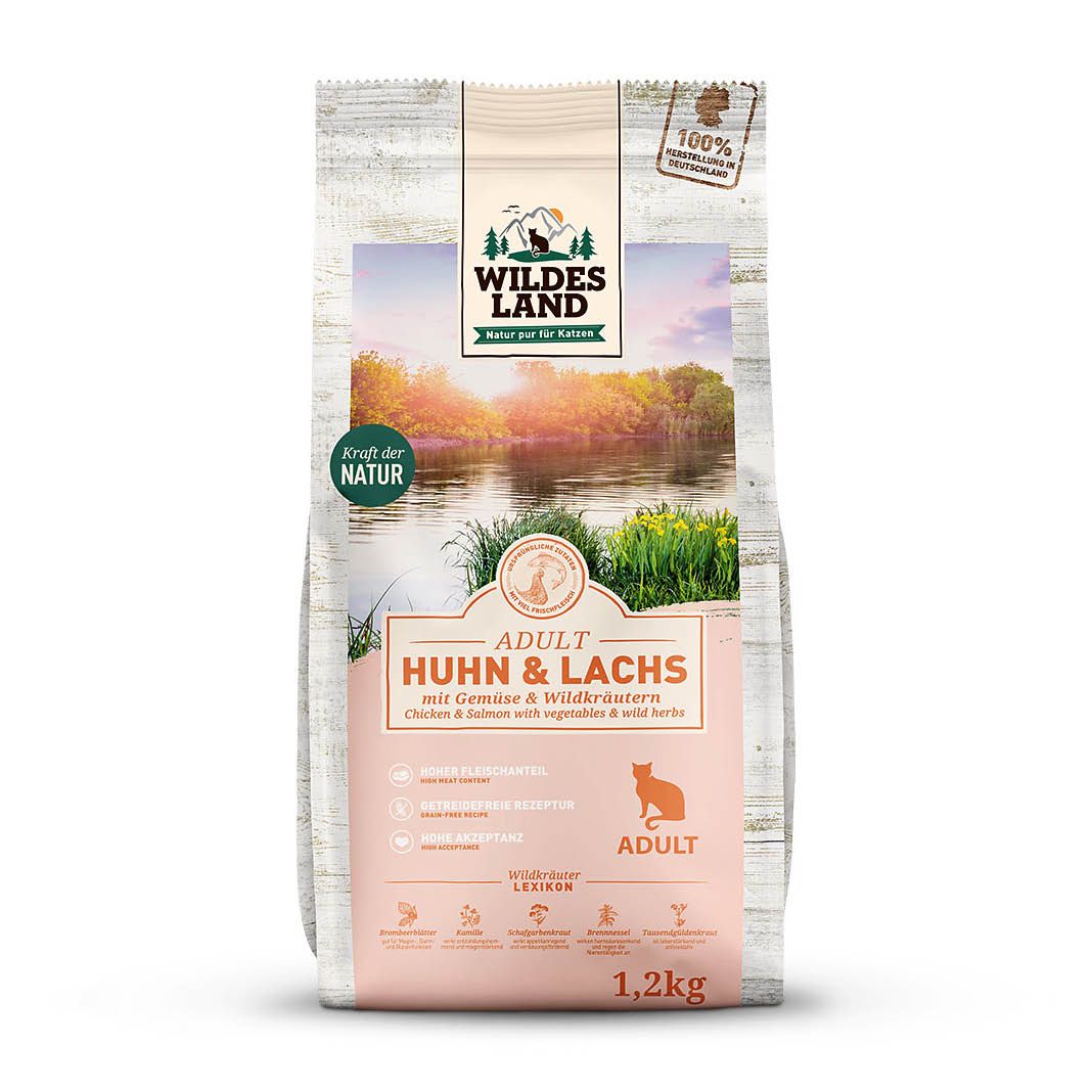 Wildes Land Cat - Classic Adult - Huhn und Lachs | 4 x 1,2 kg