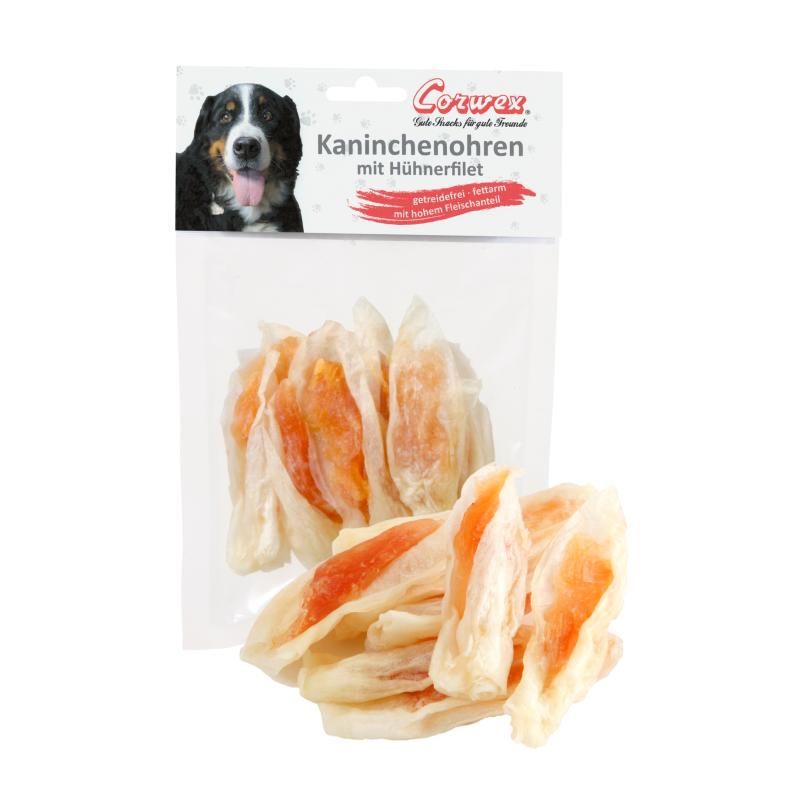 Corwex Kaninchenohren mit Hühnerfilet | 12 x 70 g