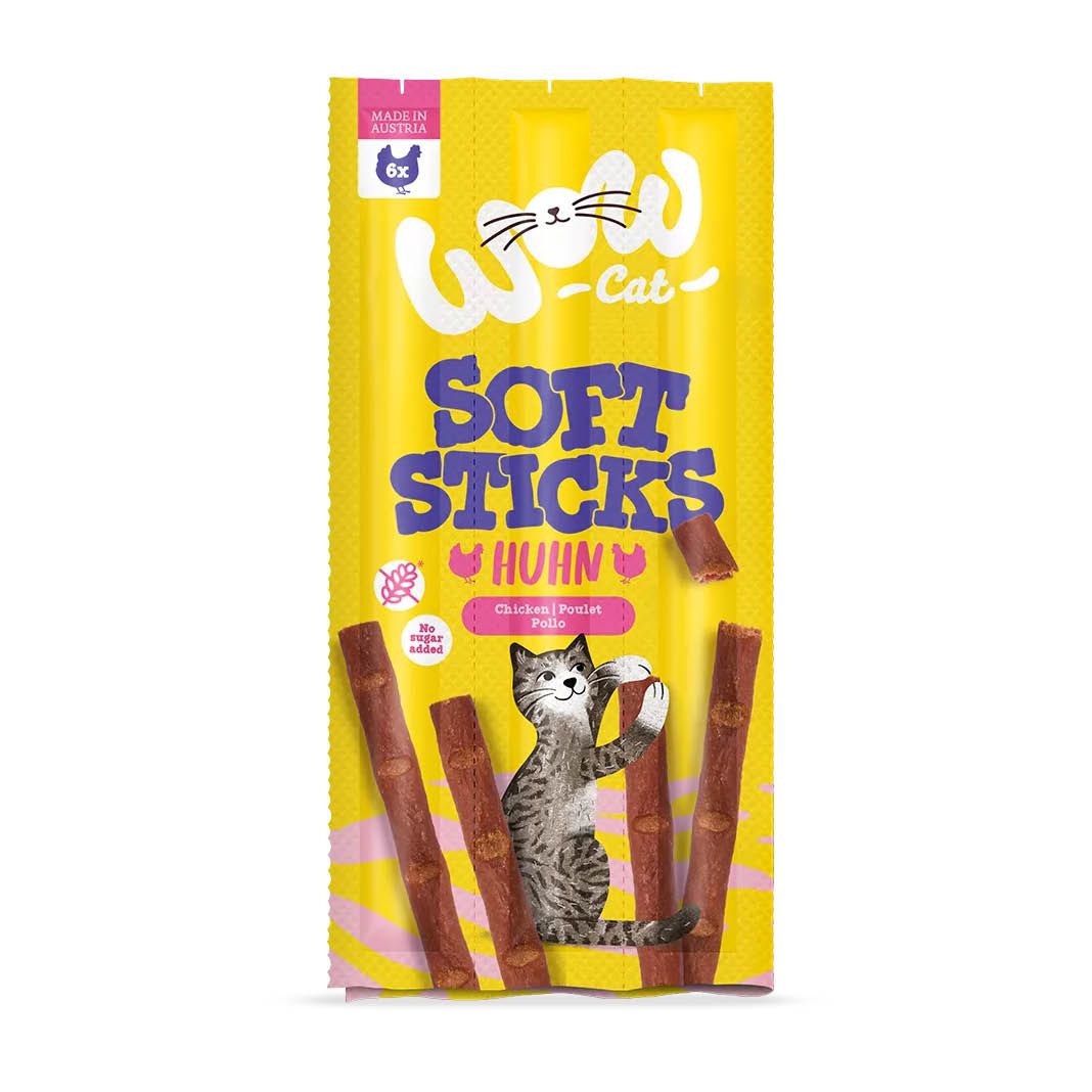 Produktbild von WOW Cat Soft Sticks Huhn - 6 x 5 g