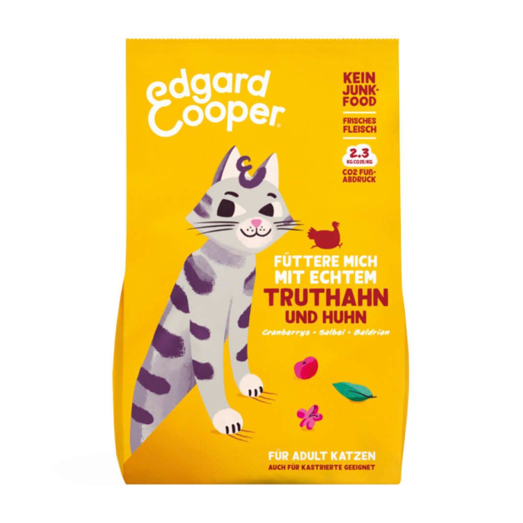 Edgard & Cooper Cat Adult - Frischer Freilandtruthahn und frisches Freilandhuhn mit Cranberrys | 2 x 2 kg