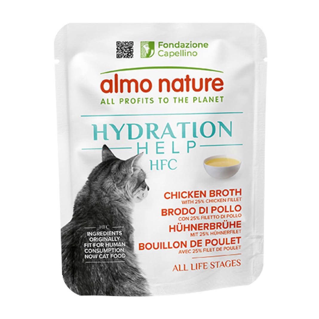 Almo Nature HFC Hydration Help Hühnerbrühe mit Hühnerfilet | 24 x 50 g Almo Nature HFC Hydration Help